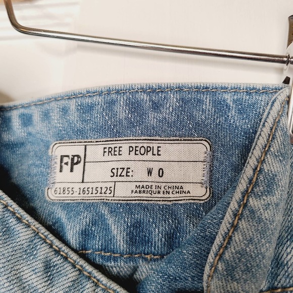 Free People Zip To It Denim Mini Jean Skirt - Picture 6 of 7